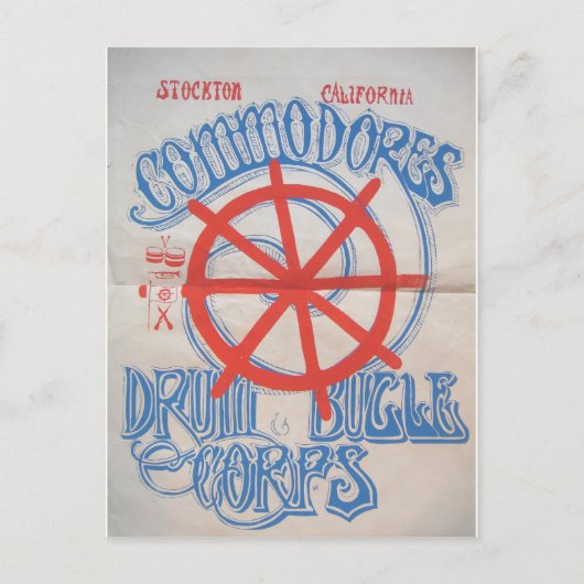Stockton Commodores Drum en Bugle Corps Briefkaart (Voorkant)