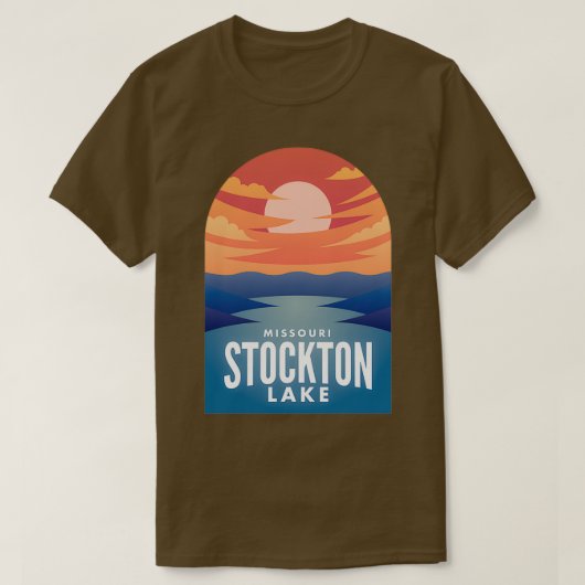 Stockton Lake MO Retro Sunset T-shirt (Design voorkant)