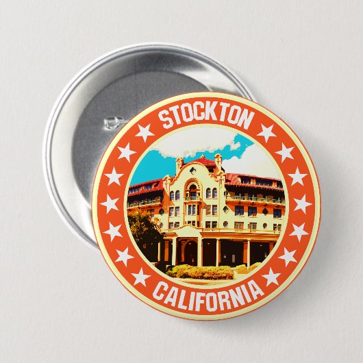 Stockton Ronde Button 7,6 Cm (Voorkant /achterkant)