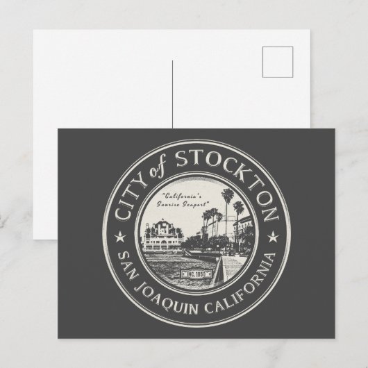 STOCKTON SAN JOAQUIN CALIFORNIË BRIEFKAART (Voorkant / Achterkant)