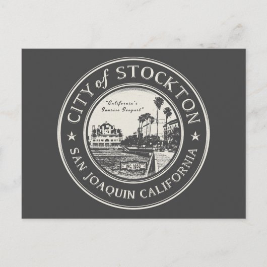 STOCKTON SAN JOAQUIN CALIFORNIË BRIEFKAART (Voorkant)