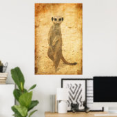 Stockwaakzame stokstaartje poster (Thuiskantoor)