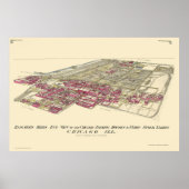 Stockyards Chicago, IL Panoramic Map - 1890 Poster (Voorkant)