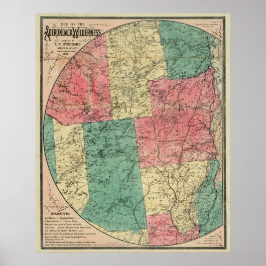 Stoddard Adirondacks 1883 Poster (Voorkant)