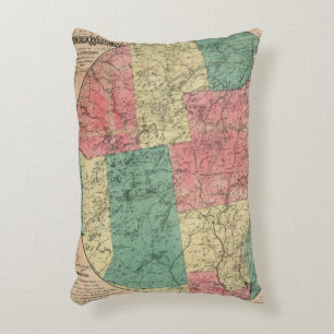 Stoddard's Map of the Adirondack Wilderness, 1883 Accent Kussen