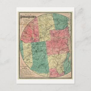 Stoddard's Map of the Adirondack Wilderness, 1883 Briefkaart