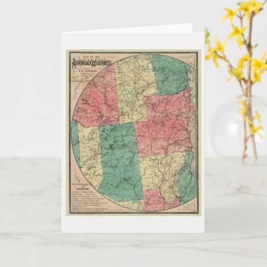 Stoddard's Map of the Adirondack Wilderness, 1883 Kaart (Gele Bloem)