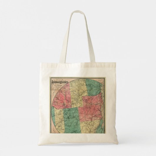 Stoddard's Map of the Adirondack Wilderness, 1883 Tote Bag (Achterkant)