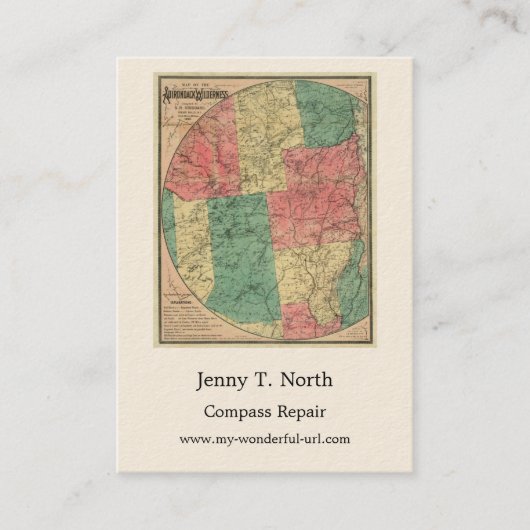 Stoddard's Map of the Adirondack Wilderness, 1883 Visitekaartje (Voorkant)