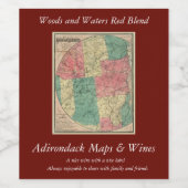 Stoddard's Map of the Adirondack Wilderness, 1883 Wijn Etiket (Enkel label)