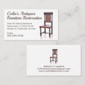 Stoel Antiek meubelherstel Visitekaartje (Voorkant / Achterkant)