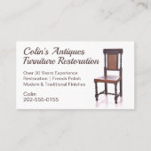 Stoel Antiek meubelherstel Visitekaartje (Voorkant)