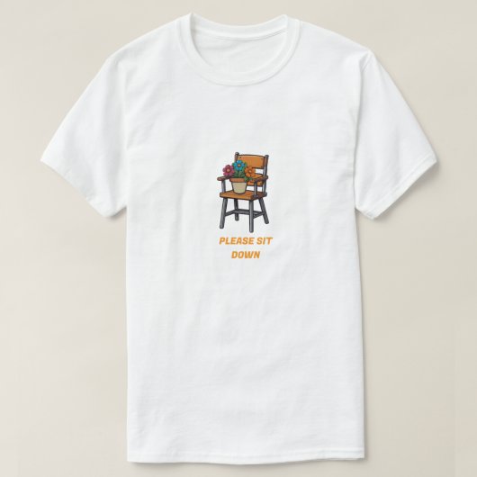 Stoel en bloem T-shirt (Design voorkant)