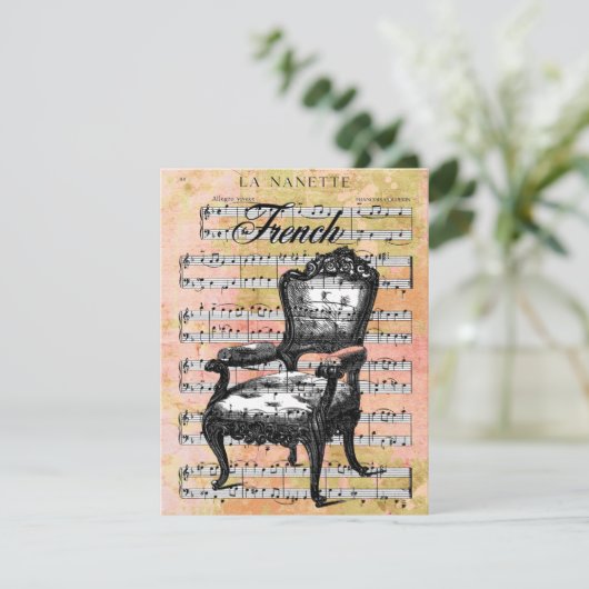  stoel en muziekopdrachten kaart (Staand voorkant)