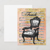 stoel en muziekopdrachten kaart (Voorkant / Achterkant)