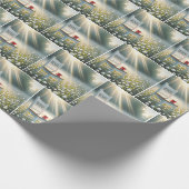 Stoel en rode beker in wilde bloemen cadeaupapier (Hoek)