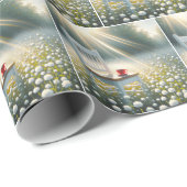 Stoel en rode beker in wilde bloemen cadeaupapier (Rol Hoek)