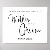 Stoel Gereserveerd Voor Moeder Van De Bruidegom He Poster (Voorkant)