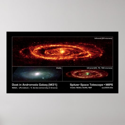 Stoel in Andromeda Galaxy (M31) - Spitzer Space Poster (Voorkant)