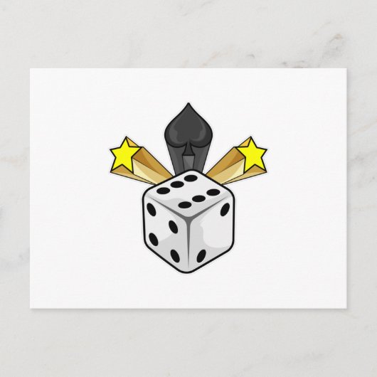 Stoel in Poker met spades en sterren Briefkaart (Voorkant)