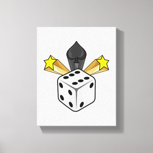 Stoel in Poker met spades en sterren Canvas Afdruk (Voorkant)
