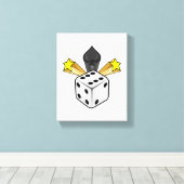 Stoel in Poker met spades en sterren Canvas Afdruk (Insitu (Houten vloer))