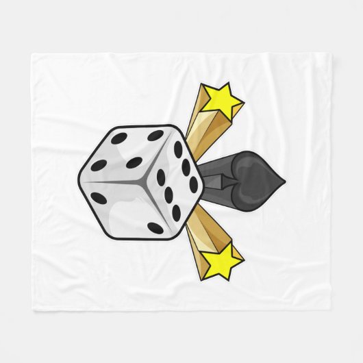 Stoel in Poker met spades en sterren Fleece Deken (Voorkant (Horizontaal))