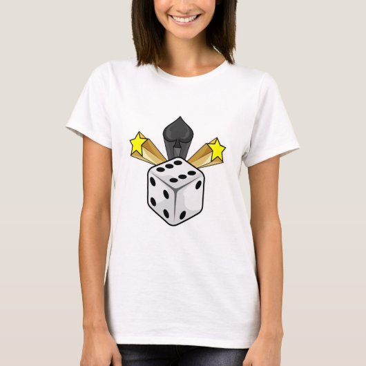 Stoel in Poker met spades en sterren T-shirt (Voorkant)
