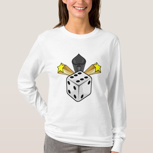 Stoel in Poker met spades en sterren T-shirt (Voorkant)