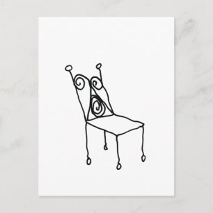 Stoel Lijntekening Kunst  Briefkaart