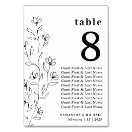 Stoel met botanische bloemenschets transparant kaart