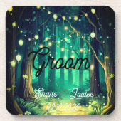 Stoel Naambordje Bruiloft Bier Onderzetter (Voorkant)