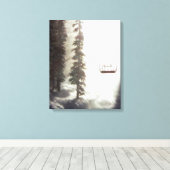 Stoel naar de hemel - stretched canvas Print (Insitu (Houten vloer))