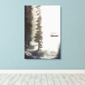 Stoel naar de hemel - stretched canvas Print (Insitu (Houten vloer))