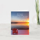 Stoel op Lake Dock voor sympathie dank u Kaart (Voorkant)