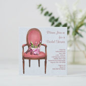 Stoel Tulpen Blauw Vrijgezellenfeest Kaart (Staand voorkant)