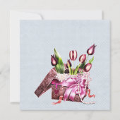 Stoel Tulpen Blauw Vrijgezellenfeest Kaart (Achterkant)