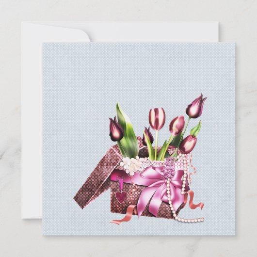  Stoel Tulpen Blauw Vrijgezellenfeest Kaart (Achterkant)