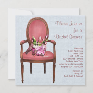 Stoel Tulpen Blauw Vrijgezellenfeest Kaart