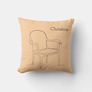 Stoel van steunlijnkunst - Warm boho-accent Kussen