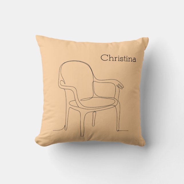 Stoel van steunlijnkunst - Warm boho-accent Kussen (Voorkant)