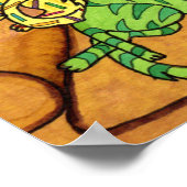 Stoel voor kleurrijke tekende katten zonder slaaps poster (Hoek)