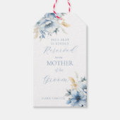 Stoel voor Moeder van de Bruidegom in Stofblauw ge Cadeaulabel (Voorkant)