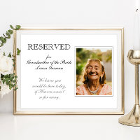 Stoel voor oma van de bruid gereserveerd Herinneri