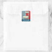 STOEL VOOR PRESIDENT RONDE STICKER (Tas)