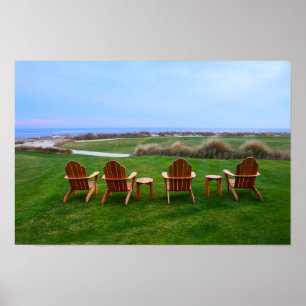 Stoelen bij de achttiende hole, Kiawah Island Poster
