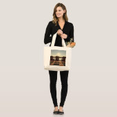 Stoelen bij het meer grote tote bag (Voorkant (model))