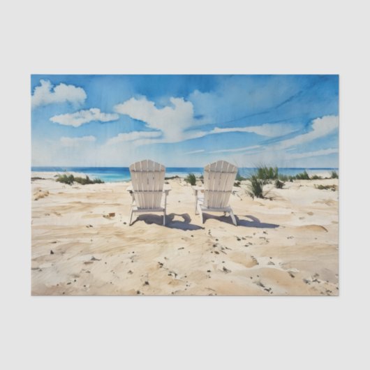 Stoelen in het Zand Tissue Paper Tissuepapier (Voorkant)
