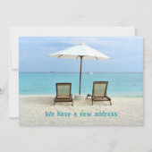 Stoelen langs het strand Nieuwe adresaankondigings Kaart (Voorkant)