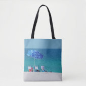 Stoelen op de Beach Canvas tas (Voorkant)